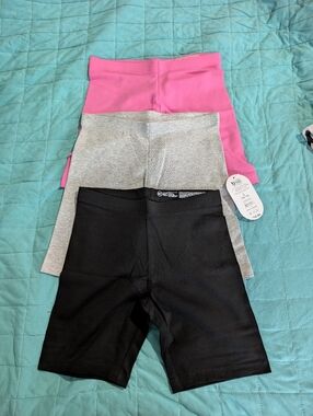 Wonder Nation Girls' Active Shorts Set - Pink, Gray, Black
